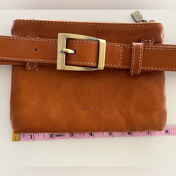 Pratesi Firenze - Italian Leather Studded
Belt Bag Fanny Pack Tan Brown Caramel - Picture 8 of 13